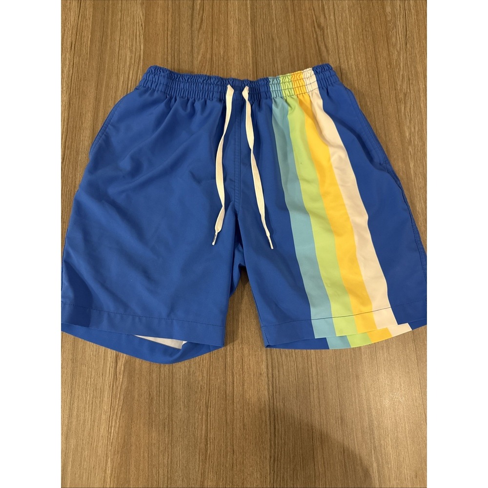 Chubbies Swim Shorts Mens Sz S 7'' Inseam‎ Blue Striped Mesh Lined Stretch
